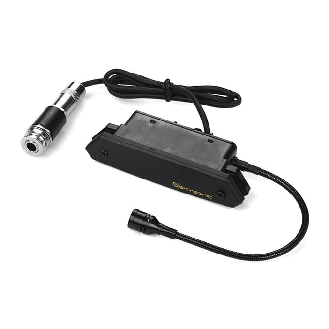 SKYSONIC T-902 Akoestische gitaar Actieve klankgatpickup Magnetische + microfoon Dubbele pickupsystemen without Battery zwart