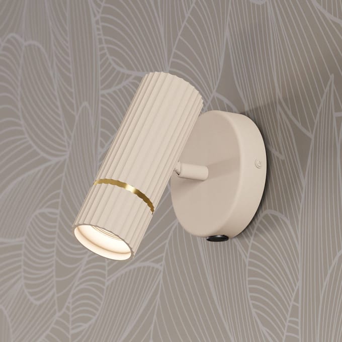 EGLO Caminia Wandlamp - GU10 - 15,5 cm - Zandkleur/Beige/Goud