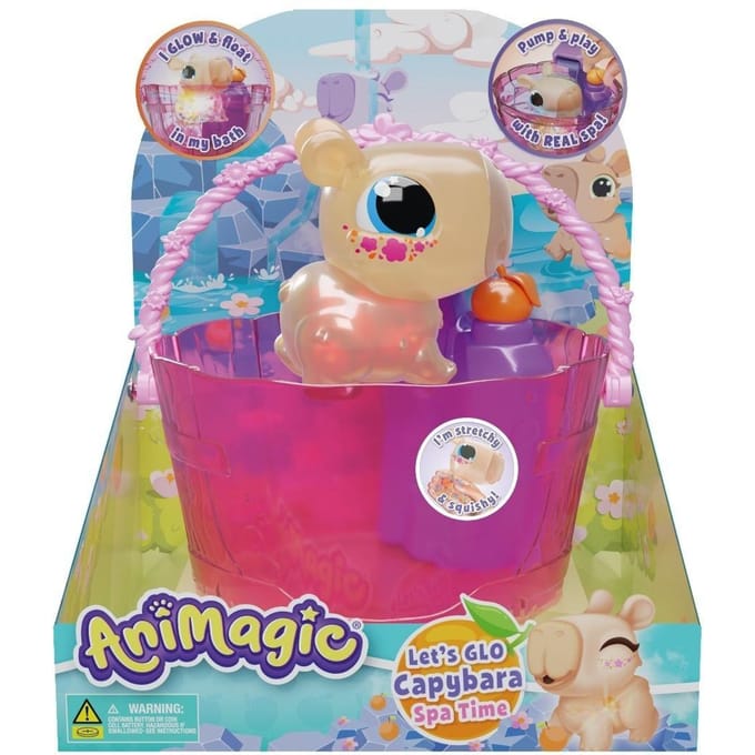Animagic - GOLIATH - Let's Glo Capybara Spa Time - Animal intéractif - Marron