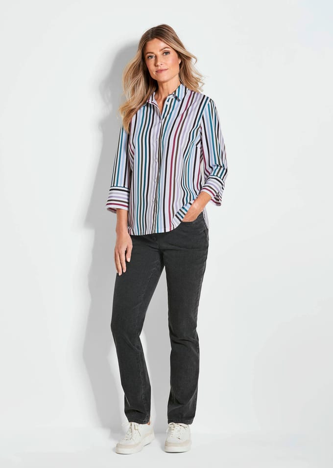 Bluse - meerkleurig / gestr. - Gr. 21 van Goldner Fashion