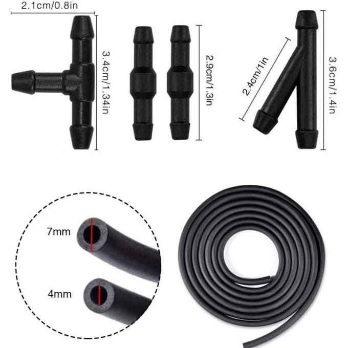 Universele Ruitensproeierslang Kit Nieuw Voor De Meeste Auto's Slang & Slangkoppelingen black