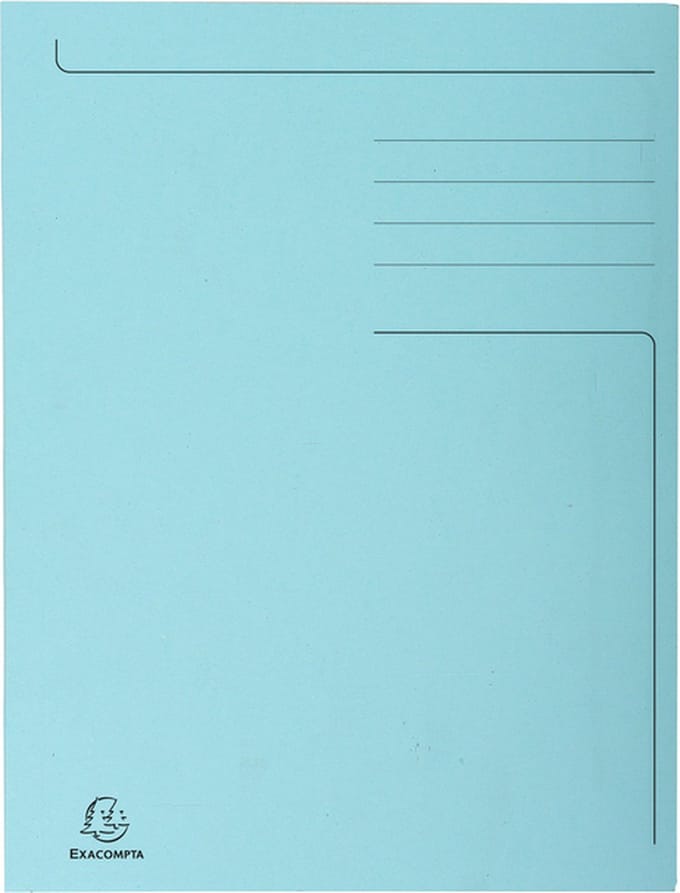 Dossiermap Exacompta Forever A4 3 kleppen 280gr blauw - 100 stuks