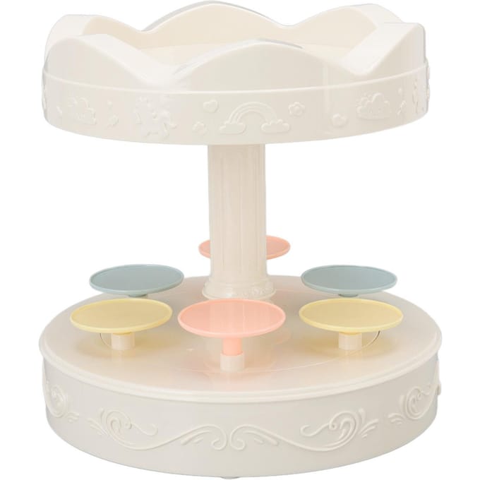 Draaiende dessertmachine Automatische draaibare dubbele laag dessert displaystandaard Cupcake display white