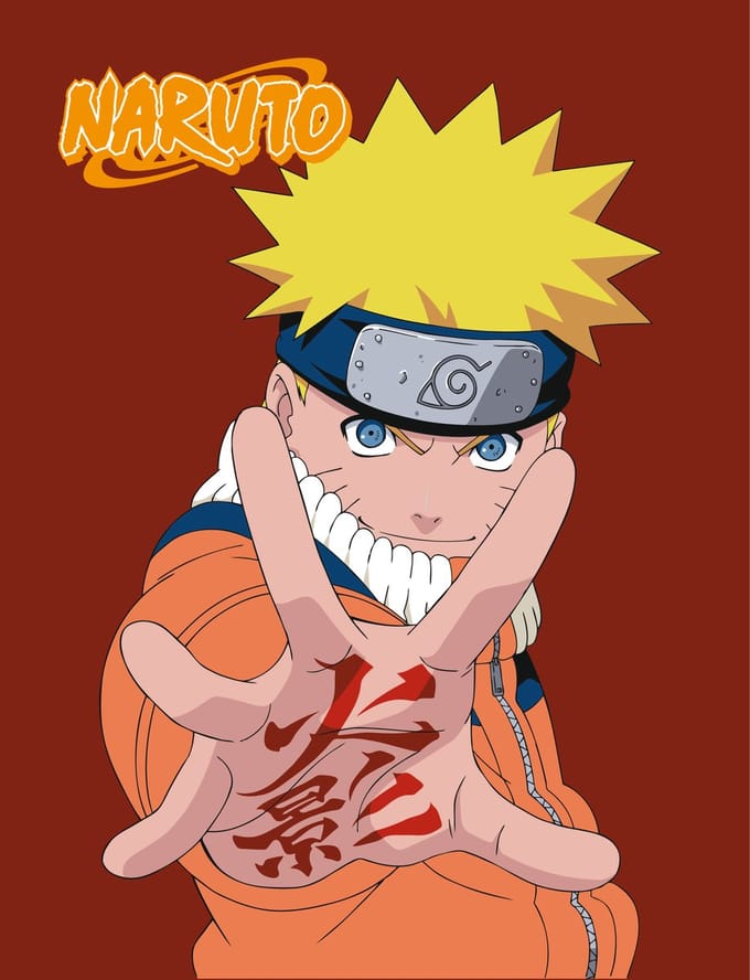 Naruto Fleece plaid rood 110 x 150 cm - polyester