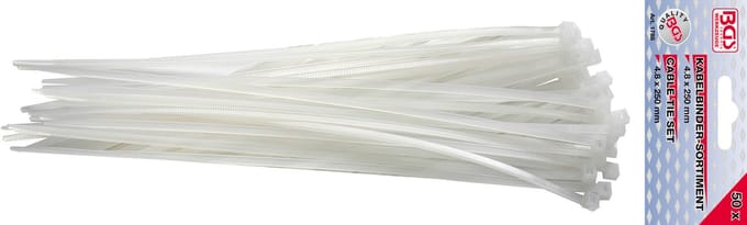 BGS Kabelbindersoortiment 4,8 x 250 mm 50st. (wit) - 1788