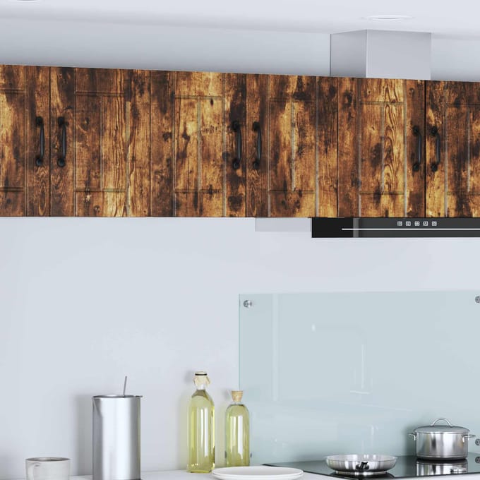 vidaXL - Wandkast - LUCCA - Gerookt - eiken - 30 - x - 31 - x - 40 - cm - Bewerkt - hout