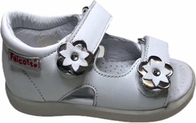 Falcotto bloempjes velcro sandalen 1625 wit mt 25