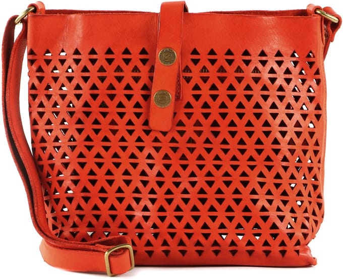 CAMPOMAGGI Leren Schoudertas Crossbody Bag Cotto Oranje