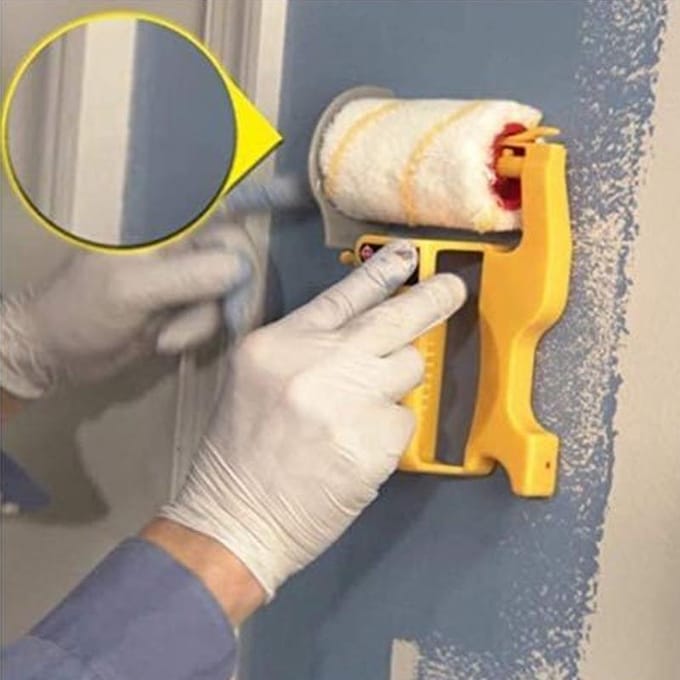 Nieuwe Clean-Cut Verfrandroller Multifunctionele Roller Verfroller Set voor Huis Muur Plafonds Verf geel