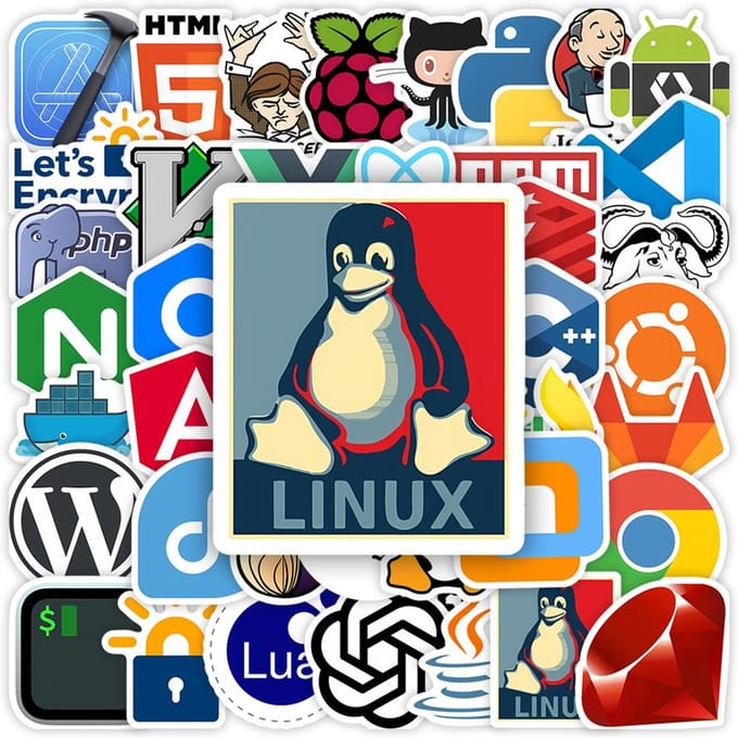 Grappige Ontwikkelingsstickers Programmeren Java JS Php Docker Html Applicatie Decoratieve Sticker voor Laptop Telefoon Bagage Waterdicht red