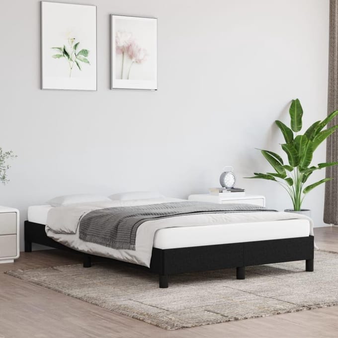 Tweepersoons Bedframe met Stoffen Bekleding Zwart 120x200 cm