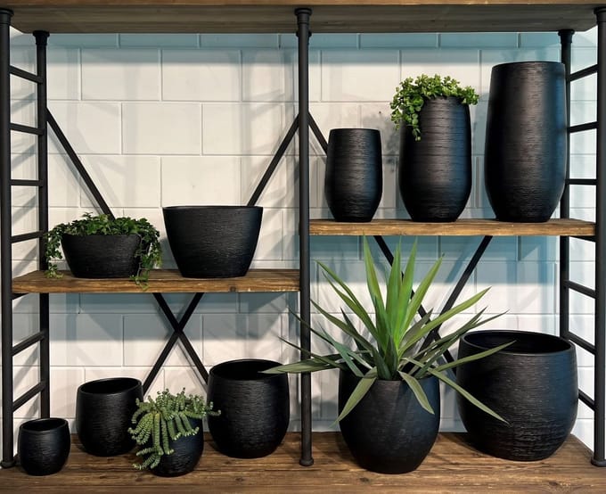 HS vaas Osaka 19x30cm zwart