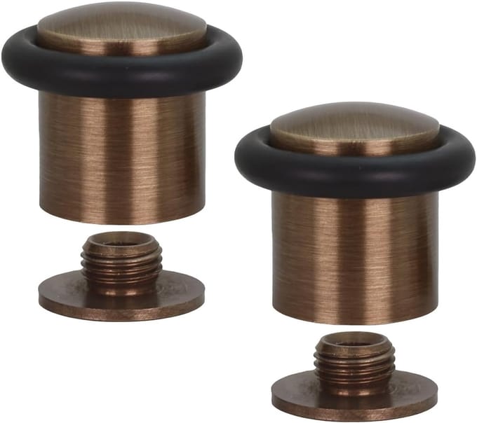 Deurstopper Set - Muur Beveiliging - Bescherming van Muren - Roestbestendig Messing - 24x30 mm - Mat Messing