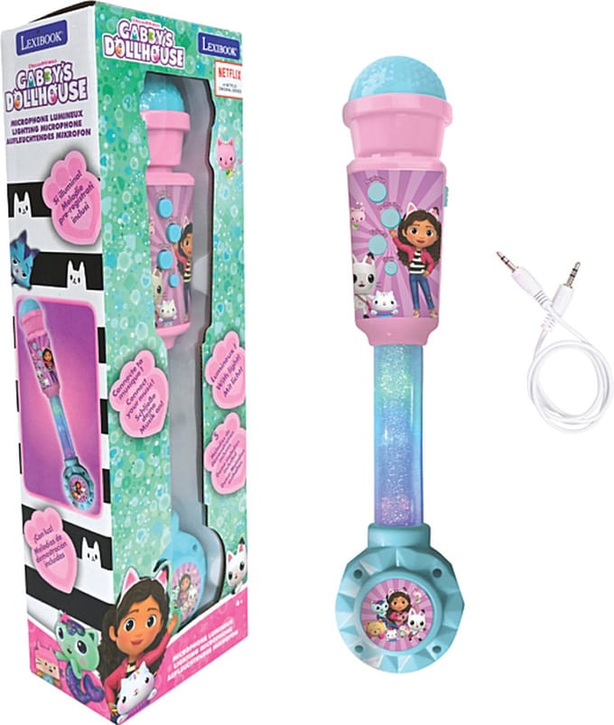 Gabby’s Dollhouse Verlichtingsmicrofoon met luidspreker (aux-in), melodieën en geluidseffecten