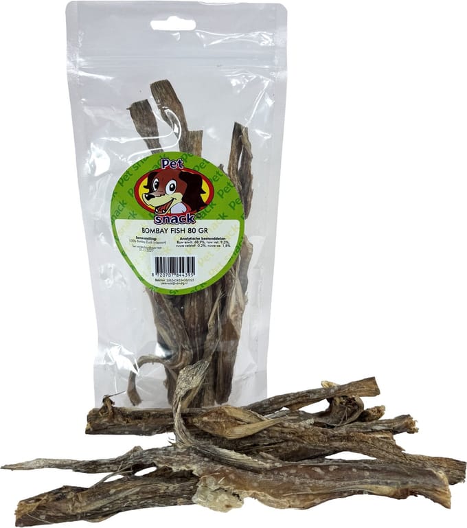 Petsnack Bombay Fish - Gedroogde Vis Traktatie - Eiwitrijke Hondensnack 80 Gr