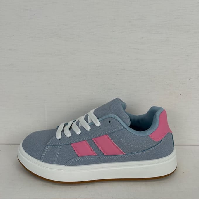 Leuke retro sneakers met witte zool blauw Blauw / 38
