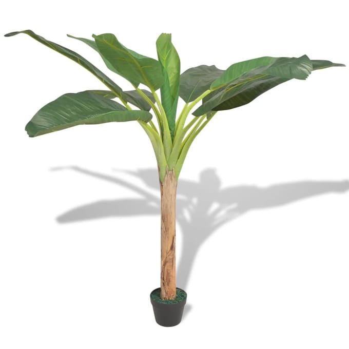 vidaXL - Kunst - bananenboom - plant - met - pot - 150 - cm - groen