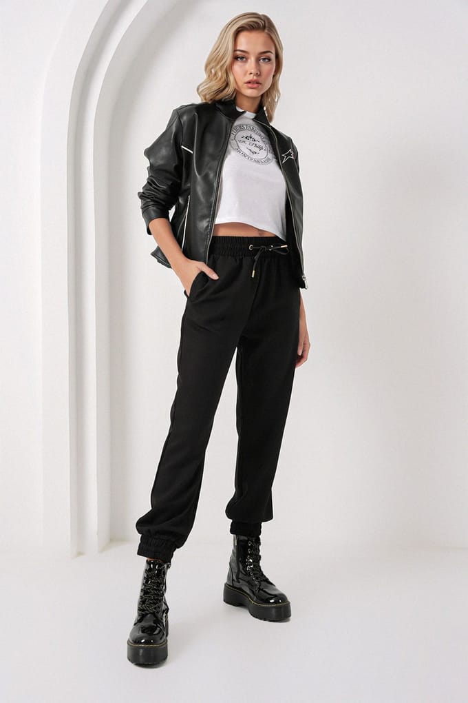 Trekkoord Elastische Taille Skinny Leg Joggingbroek