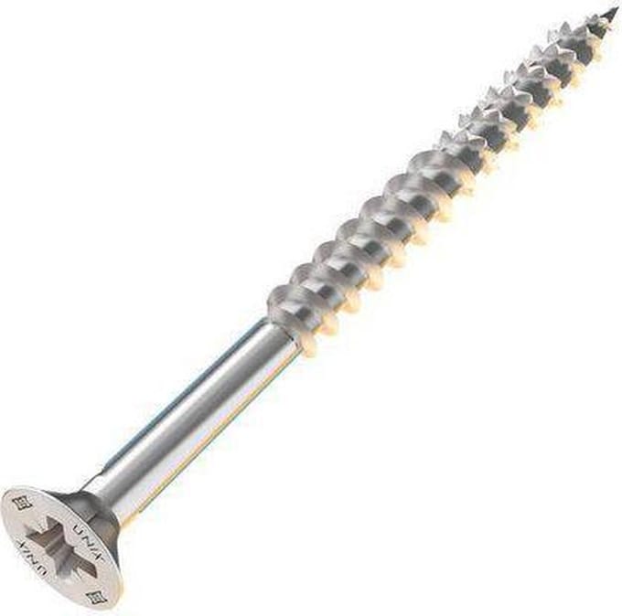 HECO-UNIX-Plus Spaanplaatschroef Deeldraad platkop 6.0 x 150 mm  [100] pozi.verz.
