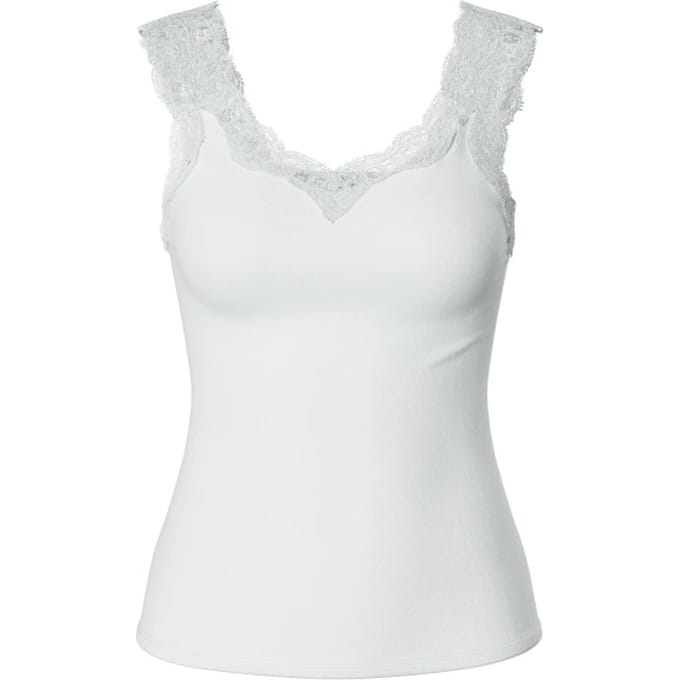 Pieces witte dames top   V-hals   Slim Fit   Kabel patroon   Duurzaam   Mouwloos Wit L
