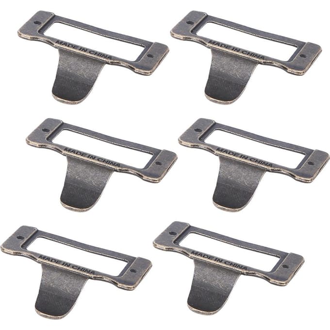 6 STUKS Bronzen Labeltrekkers Frame Handvat Kaarthouder voor Bestandsnaam Medicijnkast Trekkers