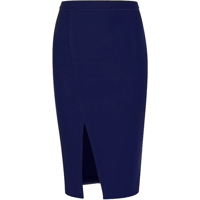 Blauw elektrisch kokerrok van imitatiemouflon