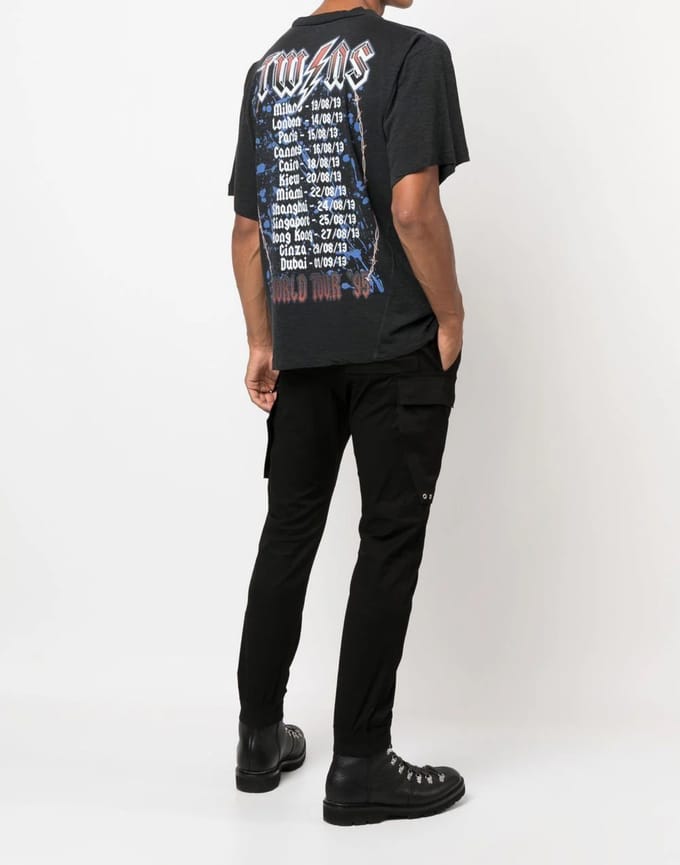T-shirt met Iron-logo print