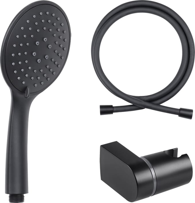 Differnz Handdouche - 3 Standen - Met Doucheslang 1.5 m - Handdouche Houder Kantelbaar - Zwart