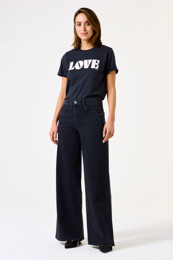 GARCIA Celia Dames Wide Fit Jeans Zwart