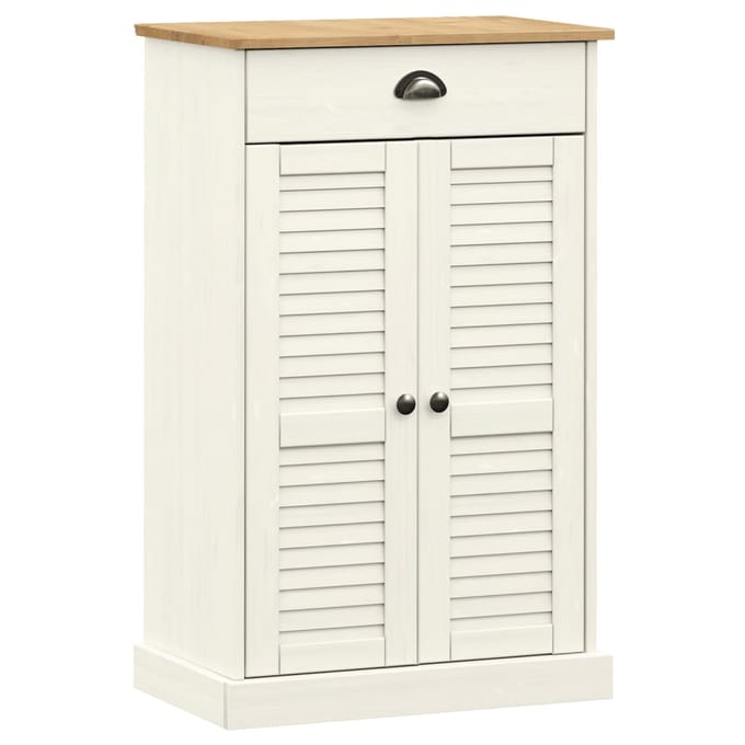 vidaXL - Schoenenkast - VIGO - 60x35x96 - cm - massief - grenenhout - wit