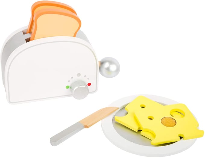 Small Foot - Houten Speeleten Ontbijtset met Broodrooster, 7dlg.