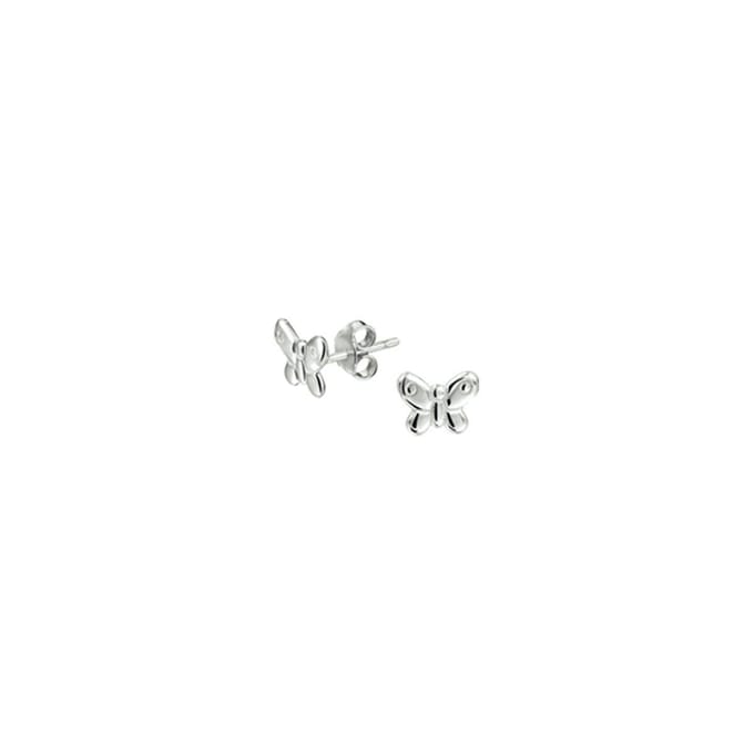 TFT Oorknoppen Vlinder Zilver Gerhodineerd Glanzend 6.5 mm x 8.5 mm