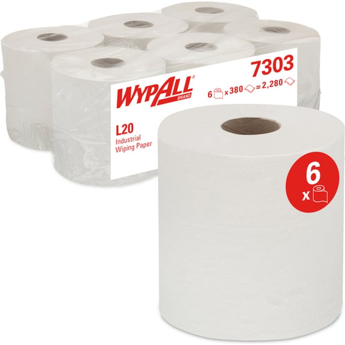 Poetspapier WypAll L20 GeneralClean 2-laags 380 vel wit 7303