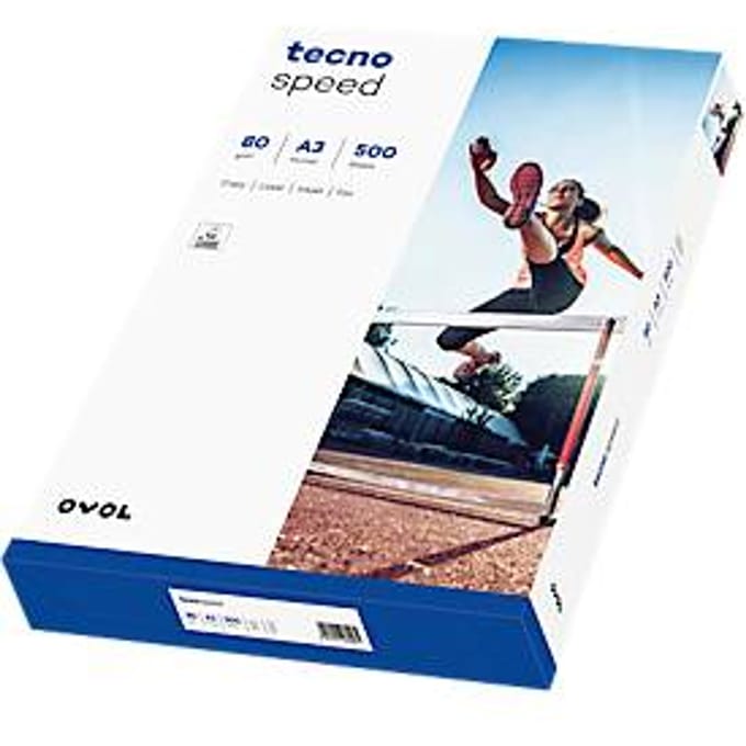 Kopieerpapier tecno snelheid, DIN A3, 80 g/m², wit, 1 karton = 5 x 500 vellen
