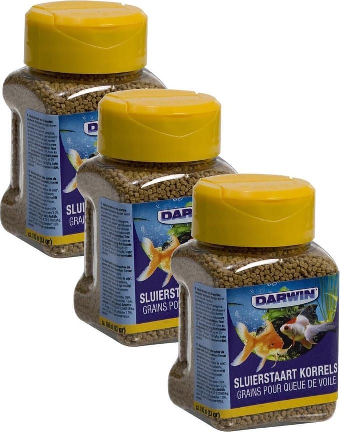 Darwin Sluierstaart Korrels - Vissenvoer - 3 x 330 ml