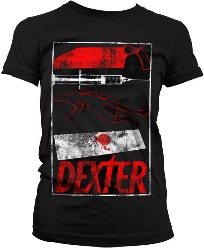 Dexter Dames Tshirt -M- Signs Zwart