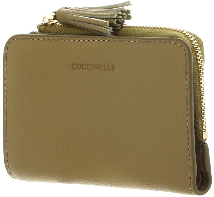 COCCINELLE Leren portemonnee Tassel Wallet Seagrass kaki