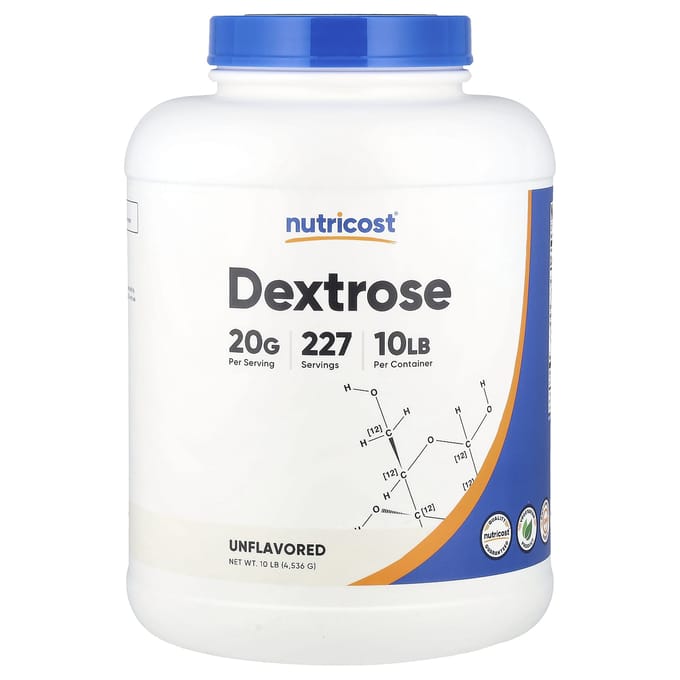 Nutricost, Dextrose, Ongezoet, 4.536g (10 pond)