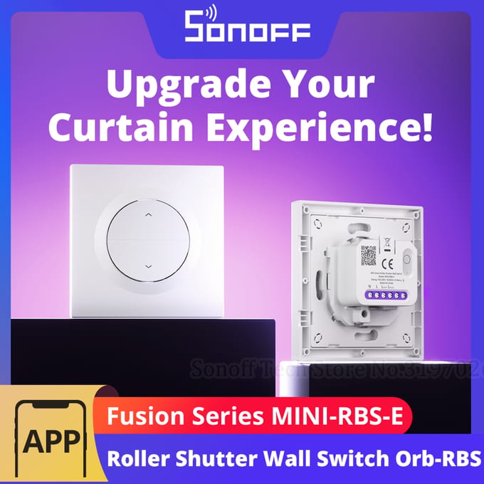SONOFF Orb-RBS Fusion Series Matter Over WiFi Smart Roller Shutter-wandschakelaar MINI-RBS-E Nauwkeurige percentage-aanpassing Werkt met Google Home Alexa AppleHome