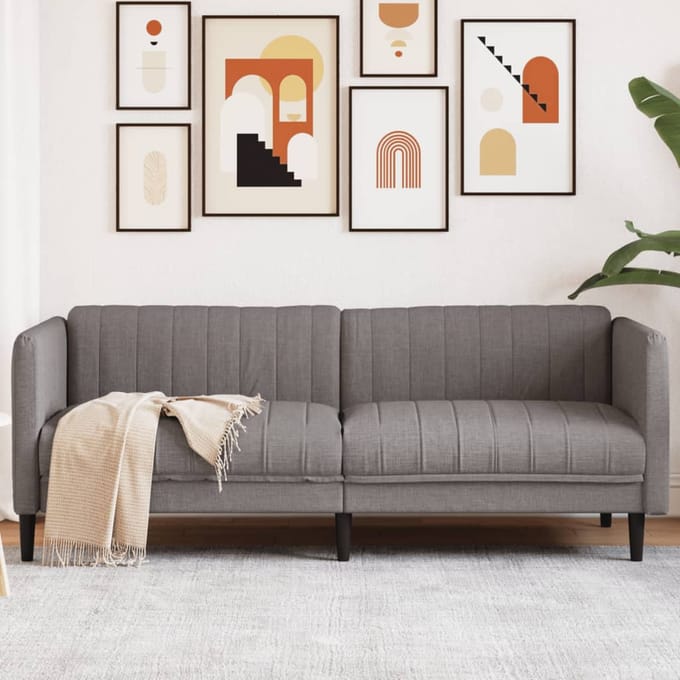 Vidaxl Bank 3-zits, Kleur Taupe, Bekleed met Stof