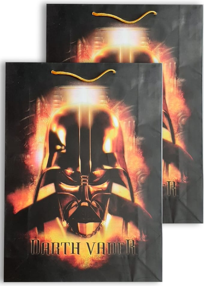 Luxe kadotas Darth Vader motief - 45 x 33 cm - 2 stuks