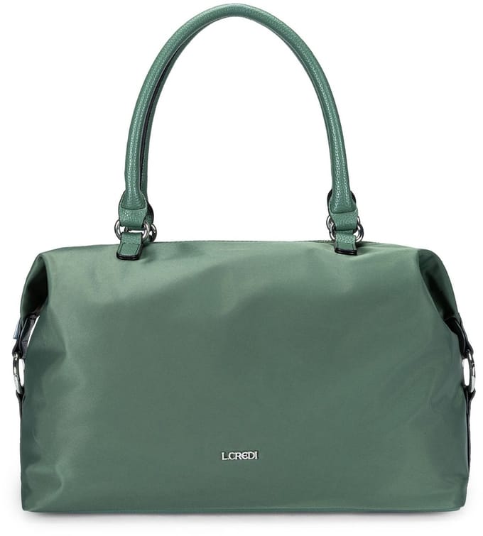 L.CREDI schoudertas Stravel Shopper Deep Green olijfgroen