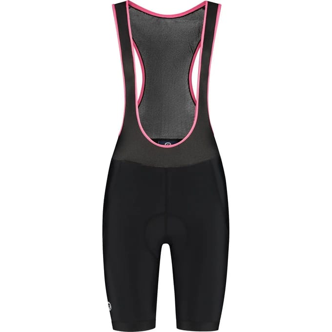 Rogelli Core Dames Korte Fietsbroek - Bretels - Zeem - Zwart/Roze