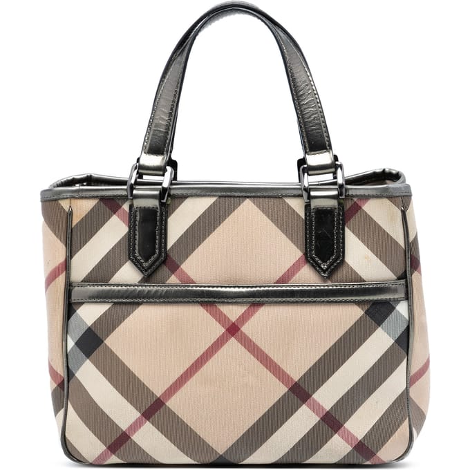 Tweedehands Supernova Gecheckte Gecoate Canvas Tote