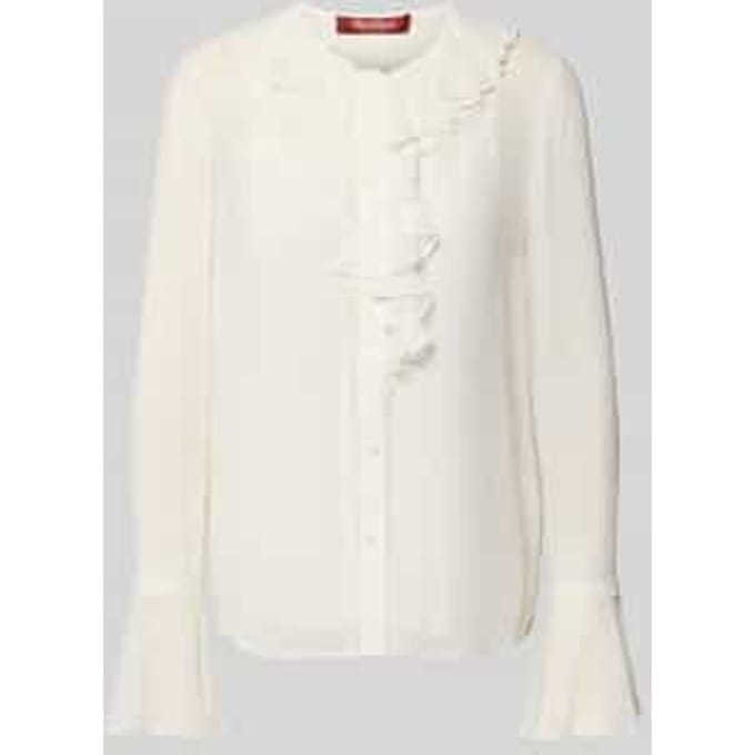 Regular fit blouse met lange mouwen met top van pure zijde