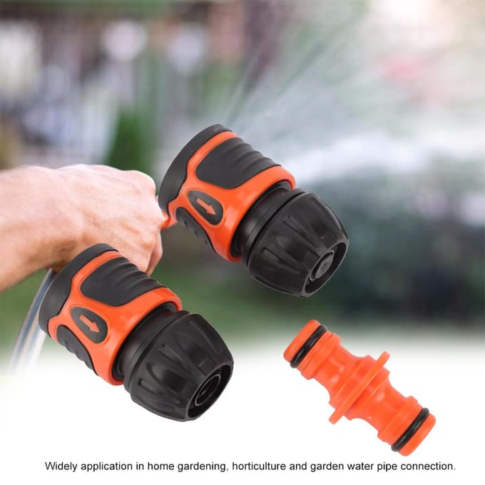 3 stuks snelkoppeling slangconnector waterleidingadapter tuinaccessoires voor 1/2 slang black