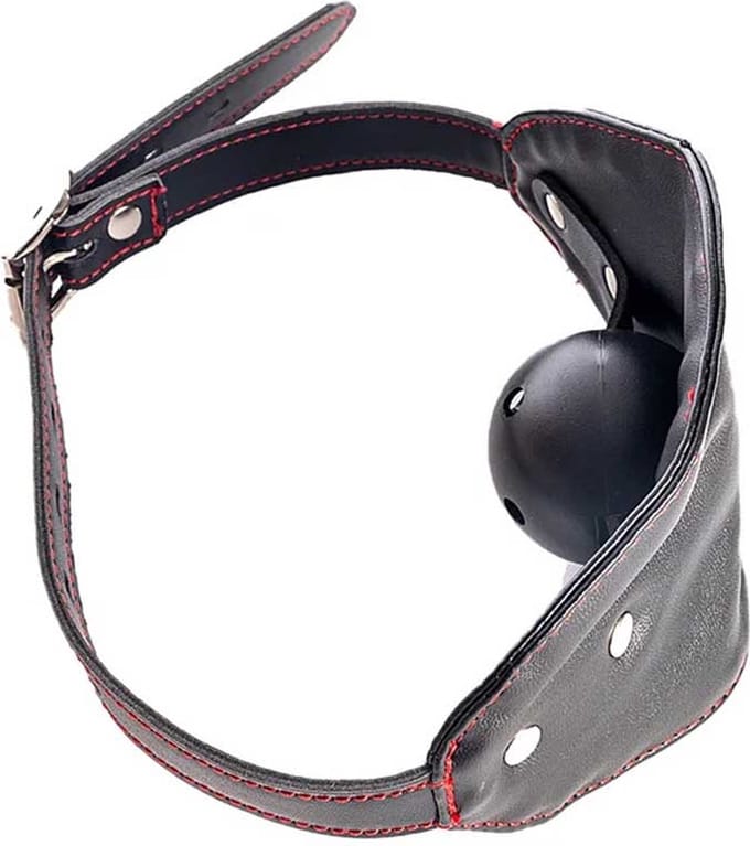 BDSM Mondgag Deluxe - Verstelbaar - Leather Look - Bal Mond Gag