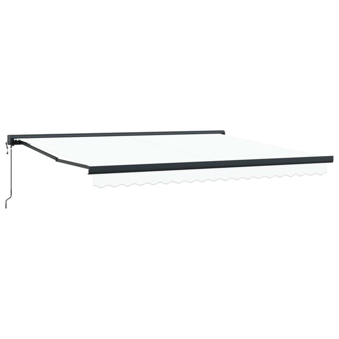 vidaXL - Uitschuifbare - luifel - Wit - 400 - × - 300 - cm - Stof - en - Metaal