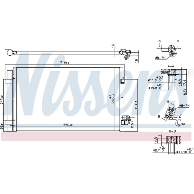 Condensator, airconditioning NISSENS 940750
