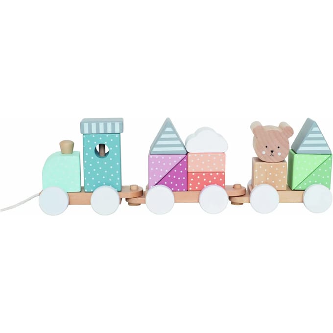 Jabadabado blokkentrein Teddy - pastel